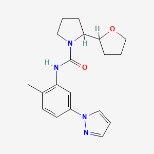 molecular formula C19H24N4O2 B6704261 N-(2-methyl-5-pyrazol-1-ylphenyl)-2-(oxolan-2-yl)pyrrolidine-1-carboxamide 
