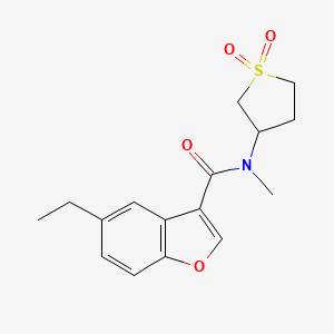 molecular formula C16H19NO4S B6704270 N-(1,1-dioxothiolan-3-yl)-5-ethyl-N-methyl-1-benzofuran-3-carboxamide 