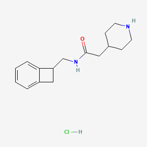 molecular formula C16H23ClN2O B6704317 N-(7-bicyclo[4.2.0]octa-1,3,5-trienylmethyl)-2-piperidin-4-ylacetamide;hydrochloride 