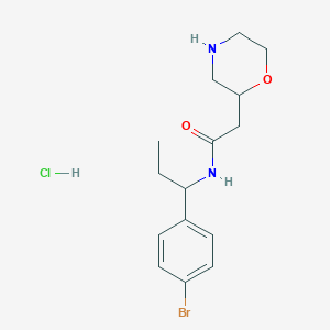 molecular formula C15H22BrClN2O2 B6704406 N-[1-(4-bromophenyl)propyl]-2-morpholin-2-ylacetamide;hydrochloride 