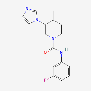 molecular formula C16H19FN4O B6704447 N-(3-fluorophenyl)-3-imidazol-1-yl-4-methylpiperidine-1-carboxamide 