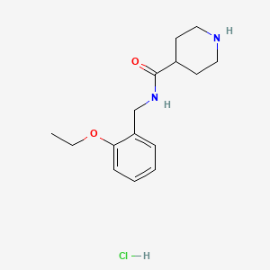 molecular formula C15H23ClN2O2 B6704474 N-[(2-ethoxyphenyl)methyl]piperidine-4-carboxamide;hydrochloride 