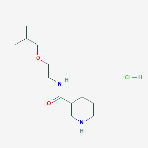 molecular formula C12H25ClN2O2 B6704481 N-[2-(2-methylpropoxy)ethyl]piperidine-3-carboxamide;hydrochloride 