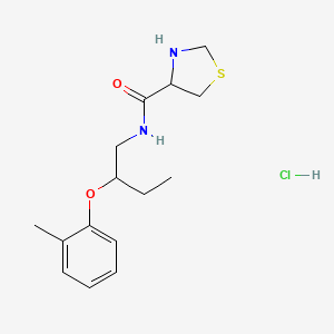 molecular formula C15H23ClN2O2S B6704530 N-[2-(2-methylphenoxy)butyl]-1,3-thiazolidine-4-carboxamide;hydrochloride 