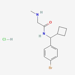 molecular formula C14H20BrClN2O B6704641 N-[(4-bromophenyl)-cyclobutylmethyl]-2-(methylamino)acetamide;hydrochloride 