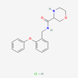 molecular formula C18H21ClN2O3 B6704676 N-[(2-phenoxyphenyl)methyl]morpholine-3-carboxamide;hydrochloride 