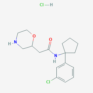 molecular formula C17H24Cl2N2O2 B6704726 N-[1-(3-chlorophenyl)cyclopentyl]-2-morpholin-2-ylacetamide;hydrochloride 