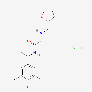 molecular formula C17H26ClFN2O2 B6704733 N-[1-(4-fluoro-3,5-dimethylphenyl)ethyl]-2-(oxolan-2-ylmethylamino)acetamide;hydrochloride 