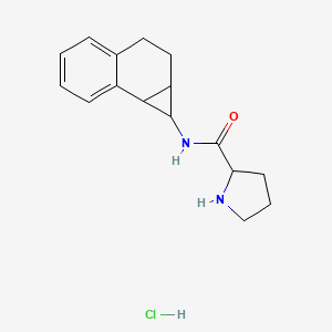molecular formula C16H21ClN2O B6704903 N-(1a,2,3,7b-tetrahydro-1H-cyclopropa[a]naphthalen-1-yl)pyrrolidine-2-carboxamide;hydrochloride 