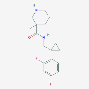 molecular formula C17H22F2N2O B6704908 N-[[1-(2,4-difluorophenyl)cyclopropyl]methyl]-3-methylpiperidine-3-carboxamide 