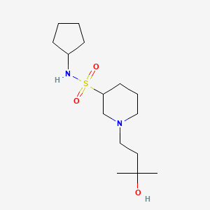 molecular formula C15H30N2O3S B6704952 N-cyclopentyl-1-(3-hydroxy-3-methylbutyl)piperidine-3-sulfonamide 