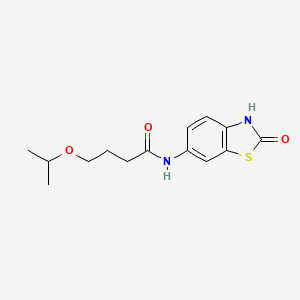 molecular formula C14H18N2O3S B6705000 N-(2-oxo-3H-1,3-benzothiazol-6-yl)-4-propan-2-yloxybutanamide 