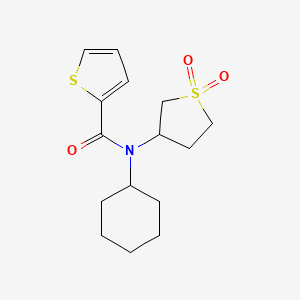 molecular formula C15H21NO3S2 B6705032 N-cyclohexyl-N-(1,1-dioxothiolan-3-yl)thiophene-2-carboxamide 