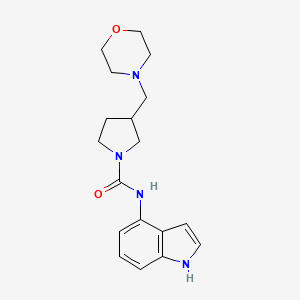 molecular formula C18H24N4O2 B6705114 N-(1H-indol-4-yl)-3-(morpholin-4-ylmethyl)pyrrolidine-1-carboxamide 