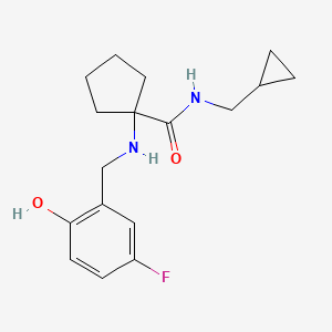 molecular formula C17H23FN2O2 B6705156 N-(cyclopropylmethyl)-1-[(5-fluoro-2-hydroxyphenyl)methylamino]cyclopentane-1-carboxamide 