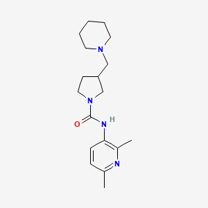 molecular formula C18H28N4O B6705292 N-(2,6-dimethylpyridin-3-yl)-3-(piperidin-1-ylmethyl)pyrrolidine-1-carboxamide 