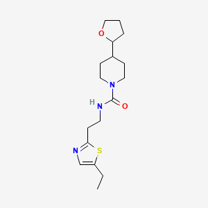 molecular formula C17H27N3O2S B6705352 N-[2-(5-ethyl-1,3-thiazol-2-yl)ethyl]-4-(oxolan-2-yl)piperidine-1-carboxamide 