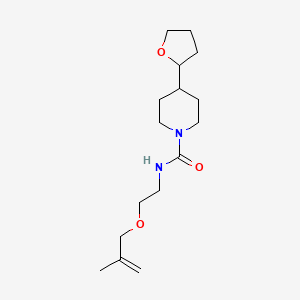 molecular formula C16H28N2O3 B6705372 N-[2-(2-methylprop-2-enoxy)ethyl]-4-(oxolan-2-yl)piperidine-1-carboxamide 