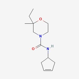 molecular formula C13H22N2O2 B6705418 N-cyclopent-3-en-1-yl-2-ethyl-2-methylmorpholine-4-carboxamide 