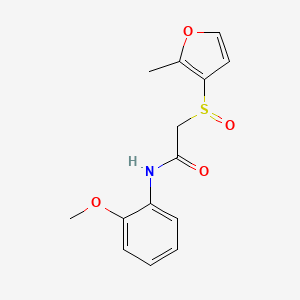molecular formula C14H15NO4S B6705651 N-(2-methoxyphenyl)-2-(2-methylfuran-3-yl)sulfinylacetamide 