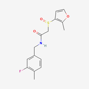 molecular formula C15H16FNO3S B6705655 N-[(3-fluoro-4-methylphenyl)methyl]-2-(2-methylfuran-3-yl)sulfinylacetamide 