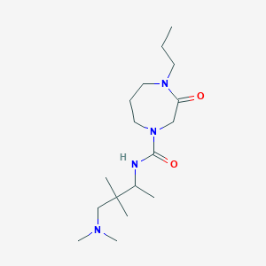 molecular formula C17H34N4O2 B6705675 N-[4-(dimethylamino)-3,3-dimethylbutan-2-yl]-3-oxo-4-propyl-1,4-diazepane-1-carboxamide 