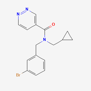 molecular formula C16H16BrN3O B6705760 N-[(3-bromophenyl)methyl]-N-(cyclopropylmethyl)pyridazine-4-carboxamide 