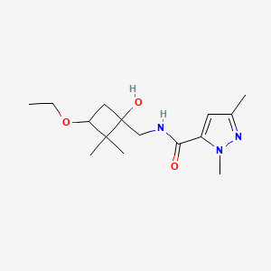 molecular formula C15H25N3O3 B6705777 N-[(3-ethoxy-1-hydroxy-2,2-dimethylcyclobutyl)methyl]-2,5-dimethylpyrazole-3-carboxamide 