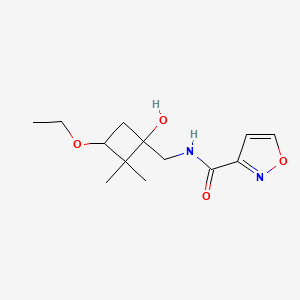 molecular formula C13H20N2O4 B6705783 N-[(3-ethoxy-1-hydroxy-2,2-dimethylcyclobutyl)methyl]-1,2-oxazole-3-carboxamide 