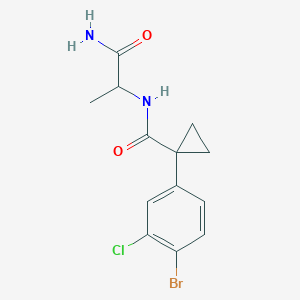 molecular formula C13H14BrClN2O2 B6705824 N-(1-amino-1-oxopropan-2-yl)-1-(4-bromo-3-chlorophenyl)cyclopropane-1-carboxamide 