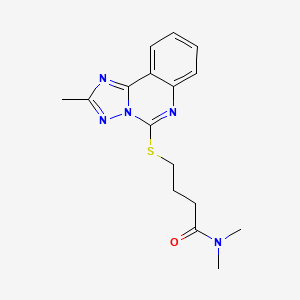 molecular formula C16H19N5OS B6705833 N,N-dimethyl-4-[(2-methyl-[1,2,4]triazolo[1,5-c]quinazolin-5-yl)sulfanyl]butanamide 