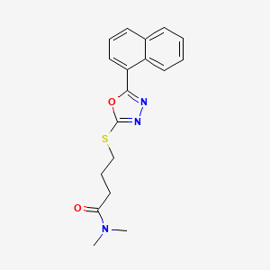 molecular formula C18H19N3O2S B6705857 N,N-dimethyl-4-[(5-naphthalen-1-yl-1,3,4-oxadiazol-2-yl)sulfanyl]butanamide 