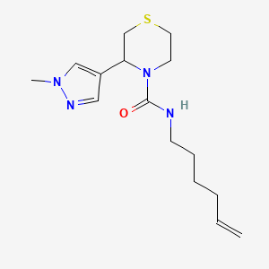 molecular formula C15H24N4OS B6705869 N-hex-5-enyl-3-(1-methylpyrazol-4-yl)thiomorpholine-4-carboxamide 
