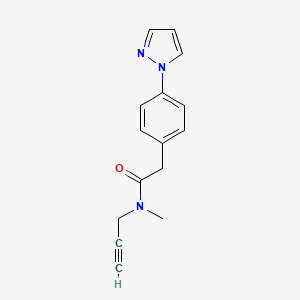 molecular formula C15H15N3O B6705949 N-methyl-N-prop-2-ynyl-2-(4-pyrazol-1-ylphenyl)acetamide 