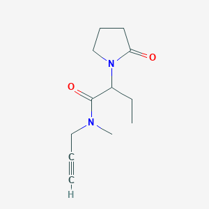 molecular formula C12H18N2O2 B6705955 N-methyl-2-(2-oxopyrrolidin-1-yl)-N-prop-2-ynylbutanamide 