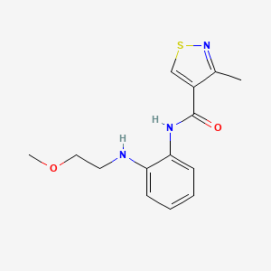 molecular formula C14H17N3O2S B6705991 N-[2-(2-methoxyethylamino)phenyl]-3-methyl-1,2-thiazole-4-carboxamide 