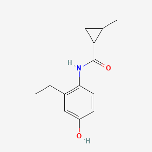 molecular formula C13H17NO2 B6706002 N-(2-ethyl-4-hydroxyphenyl)-2-methylcyclopropane-1-carboxamide 