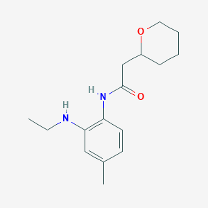 molecular formula C16H24N2O2 B6706016 N-[2-(ethylamino)-4-methylphenyl]-2-(oxan-2-yl)acetamide 