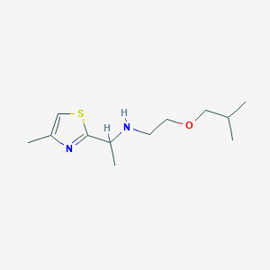 molecular formula C12H22N2OS B6706061 N-[2-(2-methylpropoxy)ethyl]-1-(4-methyl-1,3-thiazol-2-yl)ethanamine 