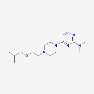 molecular formula C16H29N5O B6706082 N,N-dimethyl-4-[4-[2-(2-methylpropoxy)ethyl]piperazin-1-yl]pyrimidin-2-amine 