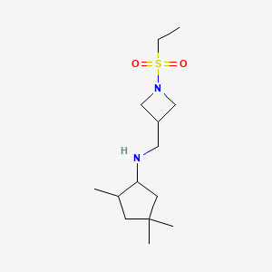 molecular formula C14H28N2O2S B6706216 N-[(1-ethylsulfonylazetidin-3-yl)methyl]-2,4,4-trimethylcyclopentan-1-amine 