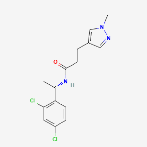 molecular formula C15H17Cl2N3O B6706343 N-[(1S)-1-(2,4-dichlorophenyl)ethyl]-3-(1-methylpyrazol-4-yl)propanamide 