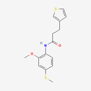 molecular formula C15H17NO2S2 B6706380 N-(2-methoxy-4-methylsulfanylphenyl)-3-thiophen-3-ylpropanamide 