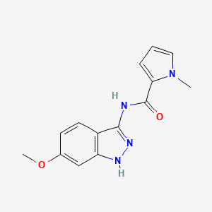 molecular formula C14H14N4O2 B6706439 N-(6-methoxy-1H-indazol-3-yl)-1-methylpyrrole-2-carboxamide 