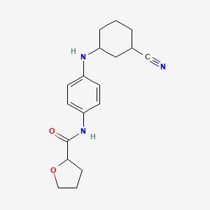molecular formula C18H23N3O2 B6706458 N-[4-[(3-cyanocyclohexyl)amino]phenyl]oxolane-2-carboxamide 