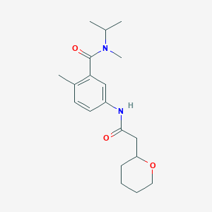 molecular formula C19H28N2O3 B6706613 N,2-dimethyl-5-[[2-(oxan-2-yl)acetyl]amino]-N-propan-2-ylbenzamide 