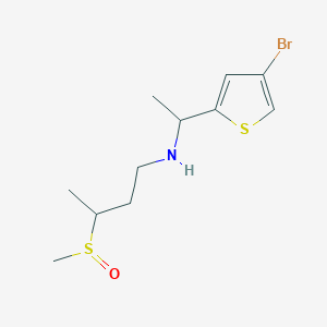 molecular formula C11H18BrNOS2 B6706631 N-[1-(4-bromothiophen-2-yl)ethyl]-3-methylsulfinylbutan-1-amine 