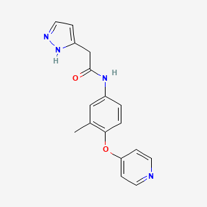 molecular formula C17H16N4O2 B6706694 N-(3-methyl-4-pyridin-4-yloxyphenyl)-2-(1H-pyrazol-5-yl)acetamide 