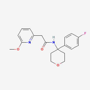 molecular formula C19H21FN2O3 B6706707 N-[4-(4-fluorophenyl)oxan-4-yl]-2-(6-methoxypyridin-2-yl)acetamide 