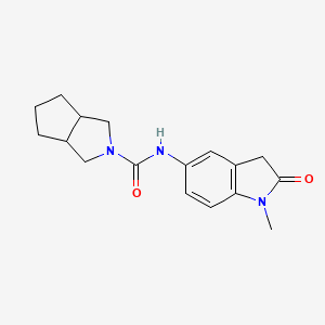 molecular formula C17H21N3O2 B6706748 N-(1-methyl-2-oxo-3H-indol-5-yl)-3,3a,4,5,6,6a-hexahydro-1H-cyclopenta[c]pyrrole-2-carboxamide 